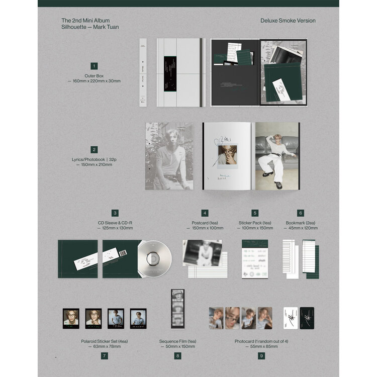 MARK TUAN (마크) [GOT7] - SILHOUETTE - 2ND MINI ALBUM - DELUXE SMOKE VERSION