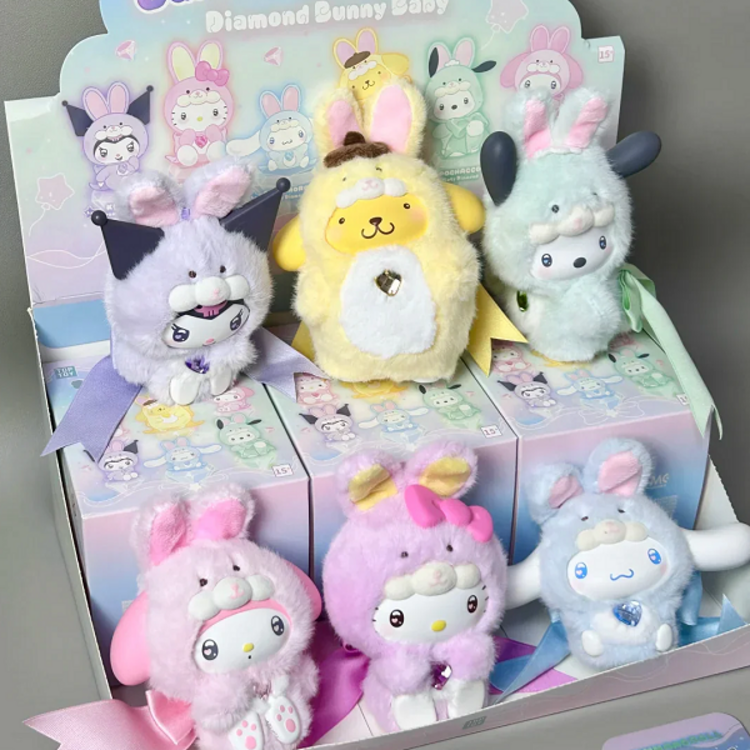 TOP TOY - SANRIO CHARACTERS [DIAMOND BUNNY BABY] - PLUSH DOLL KEYCHAIN BLINDBOX
