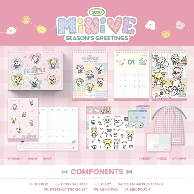 [PREORDER] MINIVE [IVE] (아이브) - 2026 SEASON'S GREETINGS - [DESK CALENDAR] PACKAGE
