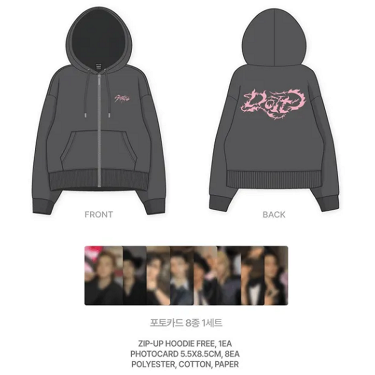 [PREORDER] STRAY KIDS (스트레이 키즈) - SKZOO ZIP-UP HOODIE + PHOTOCARD SET - ["DO IT" POP-UP STORE] MD