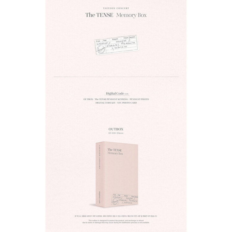 TAEYEON (태연) - CONCERT THE TENSE [DIGITAL CODE VER.] - MEMORY BOX
