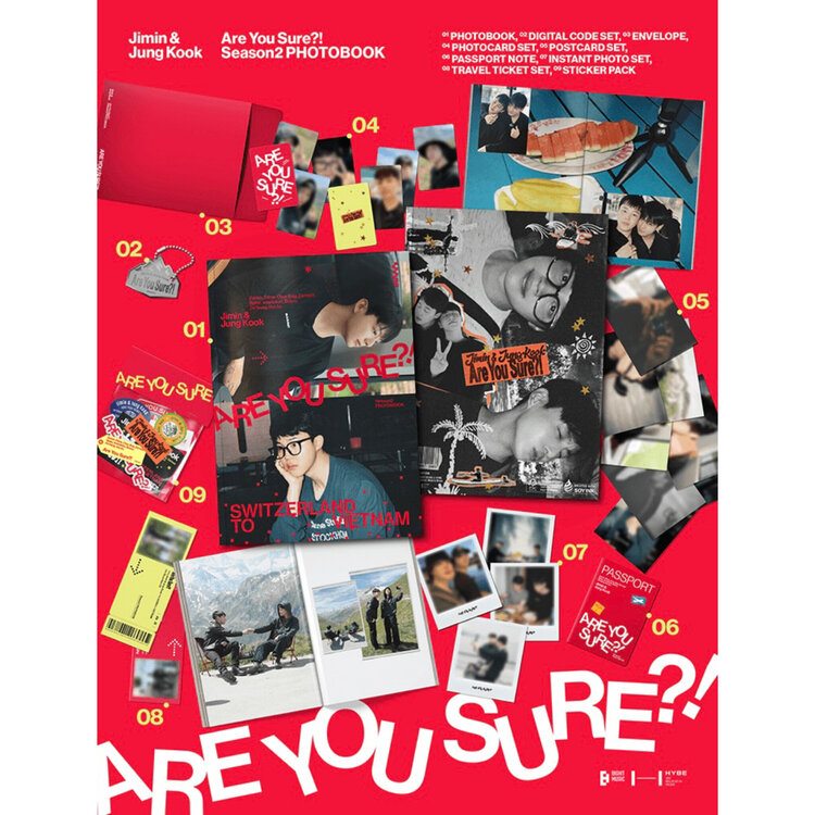 [PREORDER] JIMIN X JUNGKOOK [BTS] - "ARE YOU SURE ?! SEASON 2" - [PHOTOBOOK + DIGITAL CODE SET] PACKAGE