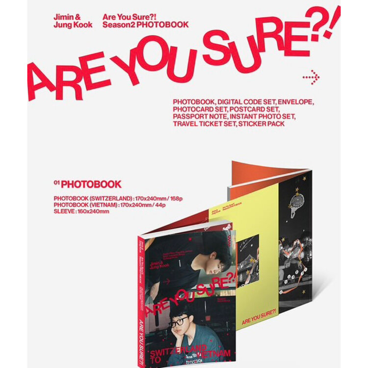 [PREORDER] JIMIN X JUNGKOOK [BTS] - "ARE YOU SURE?! SEASON 2" - [PHOTOBOOK + DIGITAL CODE SET] PACKAGE + [WEVERSE GIFT]