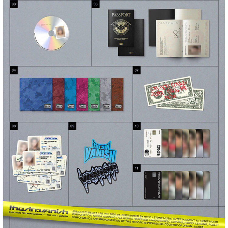 [PREORDER] ENHYPEN (엔하이픈) - THE SIN : VANISH [FUGITIVES VER.] - 7TH MINI ALBUM [ALBUM SET + WEVERSE GIFT]