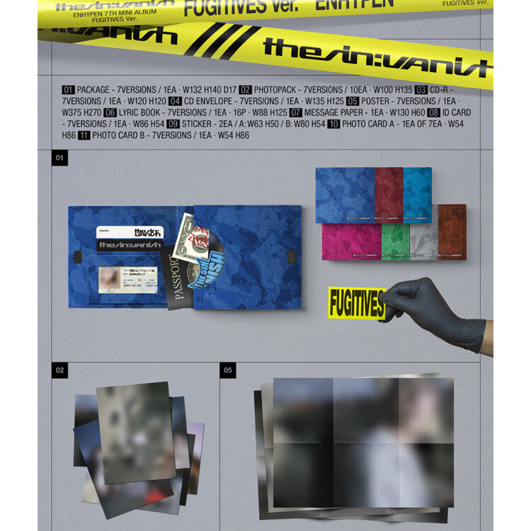 [PREORDER] ENHYPEN (엔하이픈) - THE SIN : VANISH [FUGITIVES VER.] - 7TH MINI ALBUM [ALBUM SET + WEVERSE GIFT]