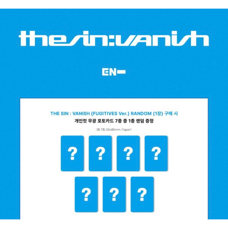 [PREORDER] ENHYPEN (엔하이픈) - THE SIN : VANISH [FUGITIVES VER.] - 7TH MINI ALBUM  + [APPLE MUSIC PHOTOCARD]