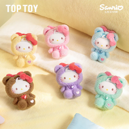 TOP TOY - HELLO KITTY [TEDDY PAJAMAS] - PLUSH DOLL KEYCHAIN BLINDBOX