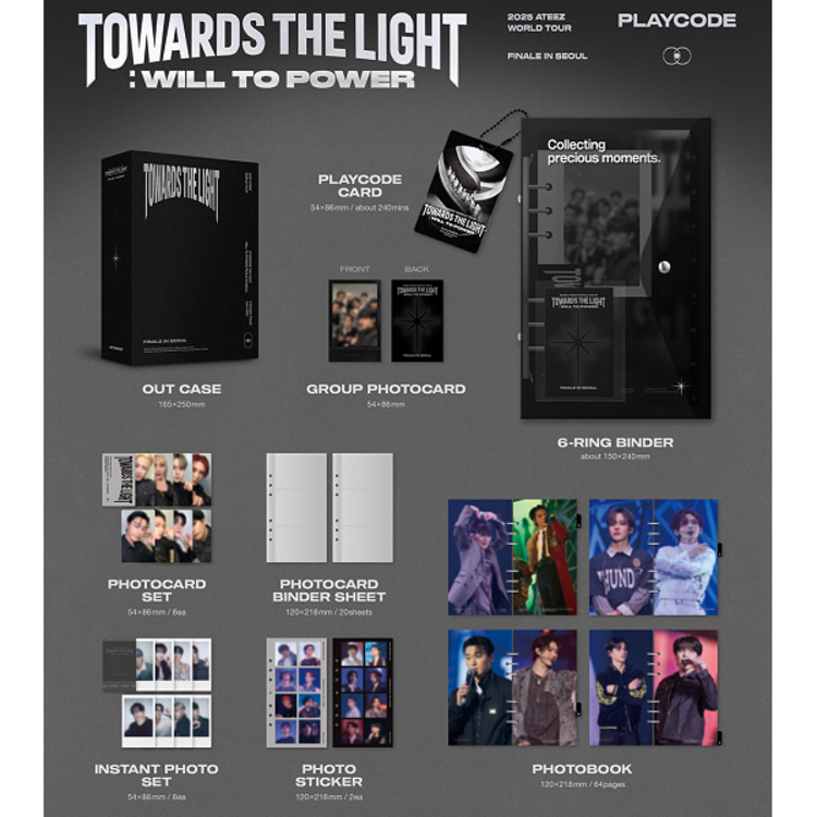 [PREORDER] ATEEZ (에이티즈) - 2025 WORLD TOUR [TOWARDS THE LIGHT : WILL TO POWER] FINALE IN SEOUL - [PLAYCODE] PACKAGE