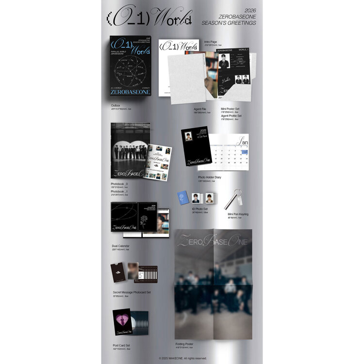ZEROBASEONE (제로베이스원) - 2026 SEASON'S GREETINGS [(0_1) WORLD] - [DUAL CALENDAR] PACKAGE