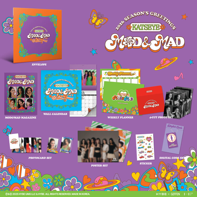 KATSEYE  - 2026 SEASON'S GREETINGS [MOD & MAD] - [WALL CALENDAR] PACKAGE + [WEVERSE GIFT]
