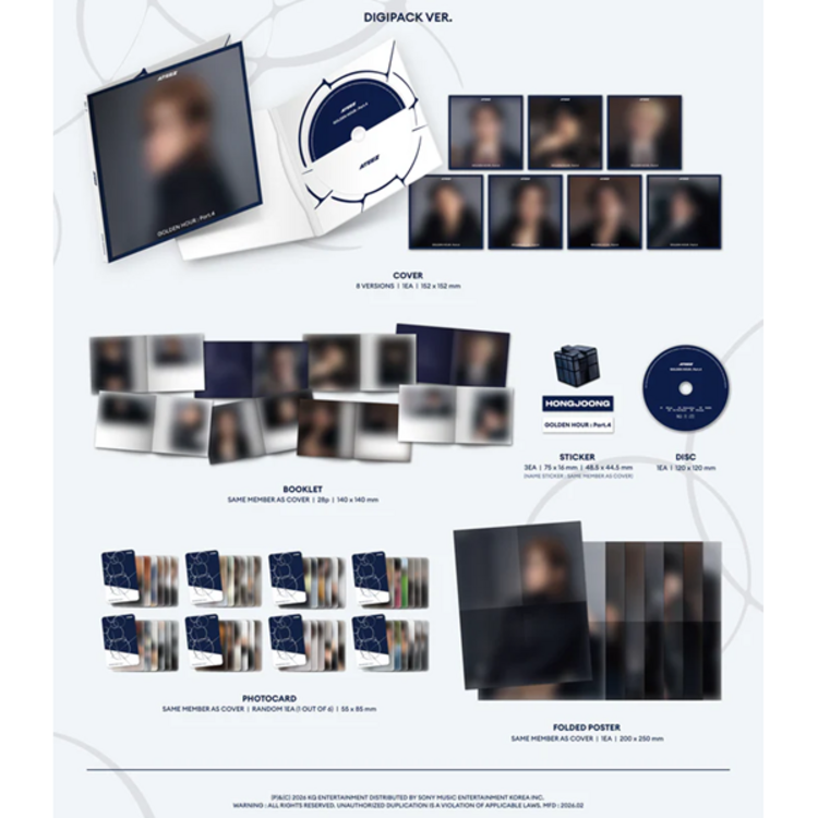 [PREORDER] ATEEZ (에이티즈) - GOLDEN HOUR PART.4 - [DIGIPACK] - 13TH MINI ALBUM + [APPLE MUSIC PHOTOCARD]