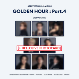 [PREORDER] ATEEZ (에이티즈) - GOLDEN HOUR PART.4 - [DIGIPACK] - 13TH MINI ALBUM + [HELLOLIVE PHOTOCARD]