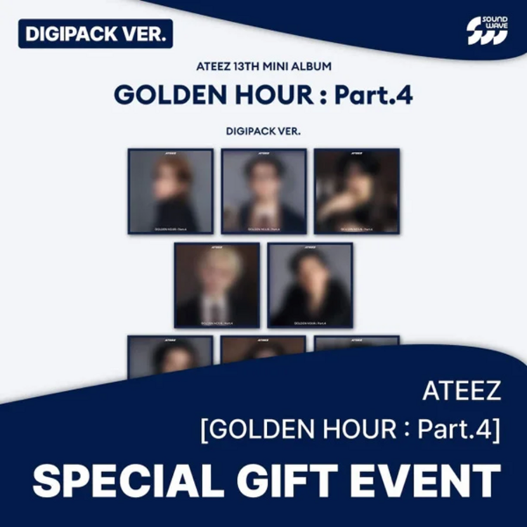 [PREORDER] ATEEZ (에이티즈) - GOLDEN HOUR PART.4 - [DIGIPACK] - 13TH MINI ALBUM + [SOUNDWAVE PHOTOCARD]