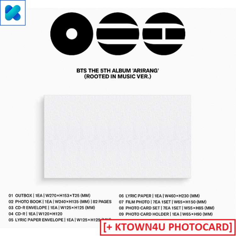 [PREORDER] BTS (방탄소년단) - ARIRANG - 5TH ALBUM + [KTOWN4U PHOTOCARD]