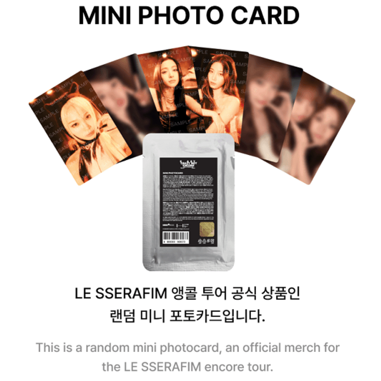 [PREORDER] LE SSERAFIM (르세라핌) - [TOUR "EASY CRAZY HOT" ENCORE IN SEOUL] MINI PHOTOCARD - OFFICIAL MD