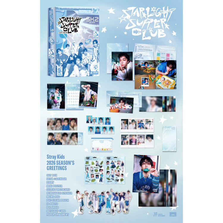STRAY KIDS (스트레이 키즈) - 2026 SEASON'S GREETINGS [STARLIGHT SUPPER CLUB] - [DESK CALENDAR] PACKAGE