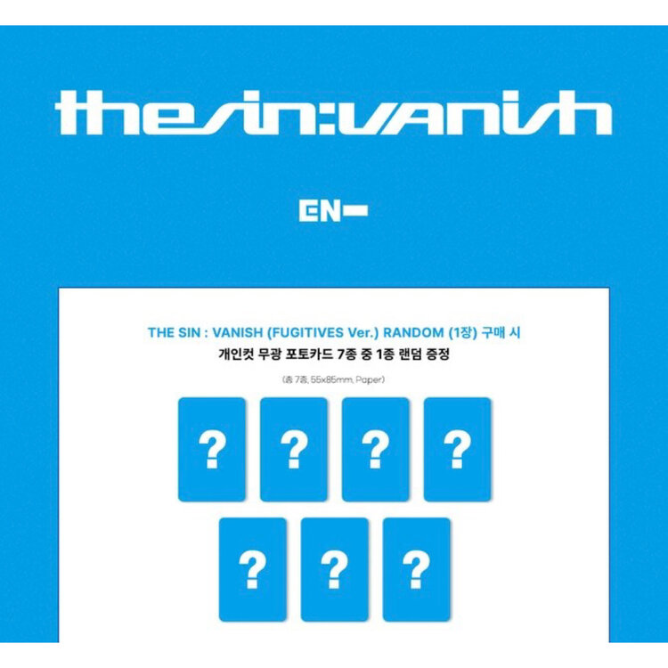 ENHYPEN (엔하이픈) - THE SIN : VANISH [FUGITIVES VER.] - 7TH MINI ALBUM  + [APPLE MUSIC PHOTOCARD]