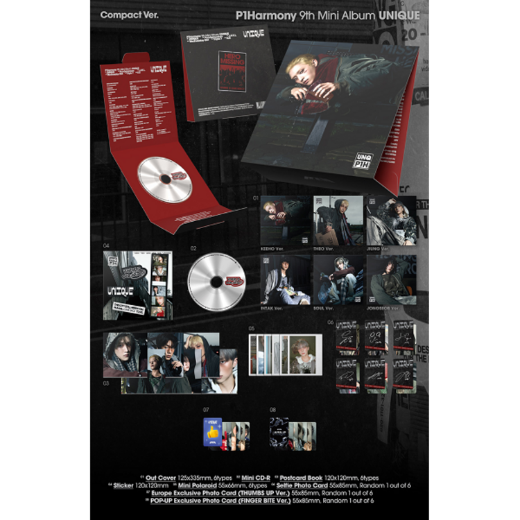 P1HARMONY - UNIQUE (MEMBER COMPACT) - EUROPE POP-UP EXCLUSIVE