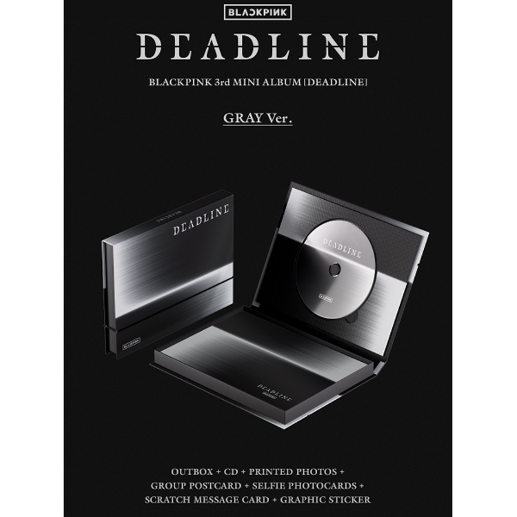 BLACKPINK (블랙핑크) - DEADLINE - [GRAY VER.] - 3RD MINI ALBUM + [WEVERSE GIFT]