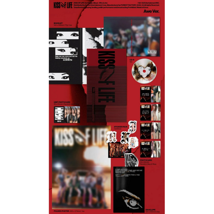 [PREORDER] KISS OF LIFE (키스 오브 라이프) - WHO IS SHE - [AWE VER.] - 2ND SINGLE ALBUM + [APPLE MUSIC PHOTOCARD]