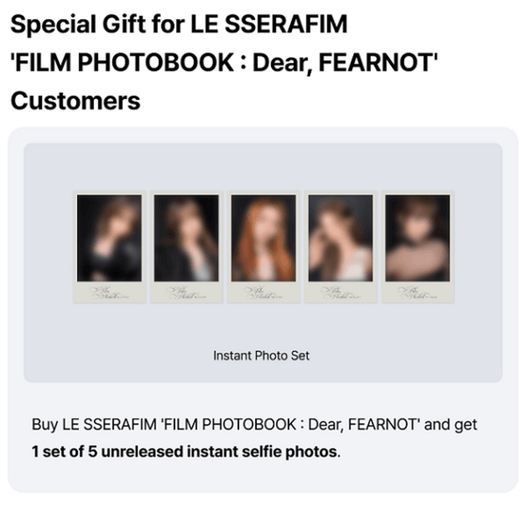 LE SSERAFIM (르세라핌) - FILM PHOTOBOOK "DEAR, FEARNOT" + [WEVERSE GIFT]²