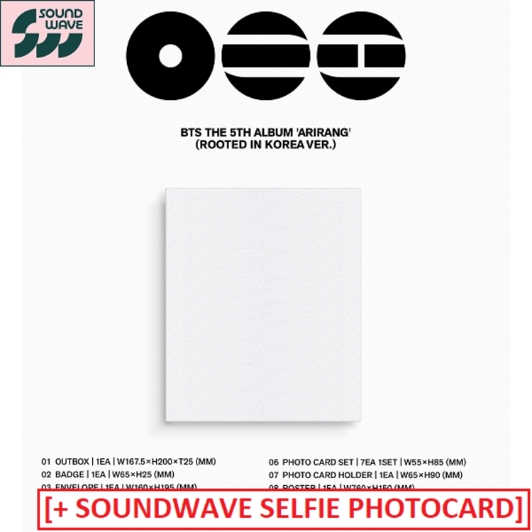 BTS (방탄소년단) - ARIRANG - 5TH ALBUM + [SOUNDWAVE PHOTOCARD]