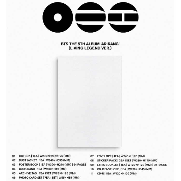 BTS (방탄소년단) - ARIRANG - [LIVING LEGEND VER.] - 5TH ALBUM + [WEVERSE GIFT]