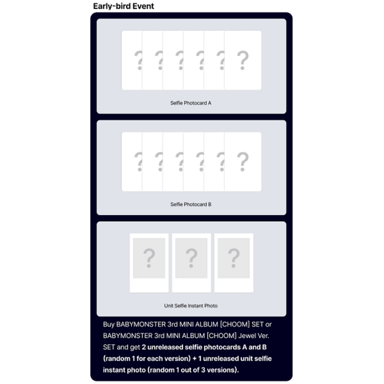 [PREORDER] BABYMONSTER (베몬) - CHOOM - [JEWEL VER.] - 3RD MINI ALBUM + ["EARLY BIRD" WEVERSE GIFT]