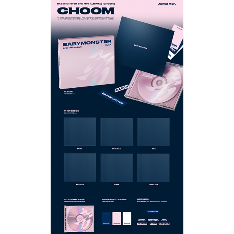 [PREORDER] BABYMONSTER (베몬) - CHOOM - [JEWEL VER.] - 3RD MINI ALBUM + ["EARLY BIRD" WEVERSE GIFT]