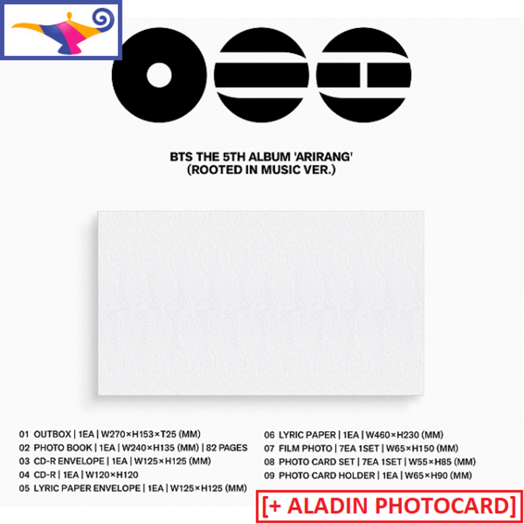 BTS (방탄소년단) - ARIRANG - 5TH ALBUM + [ALADIN PHOTOCARD]