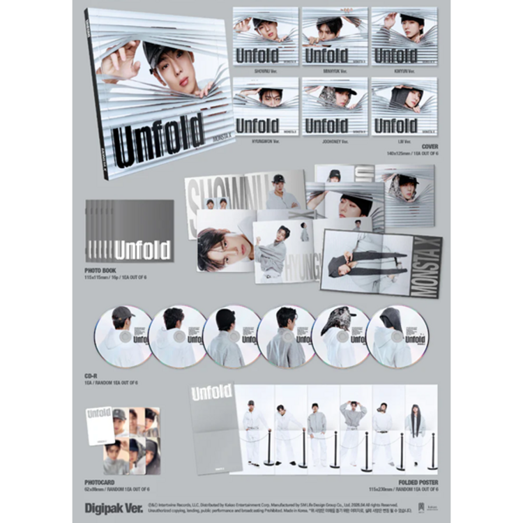 MONSTA X (몬스타엑스) - UNFOLD - [DIGIPACK] - 1ST ENGLISH STUDIO ALBUM