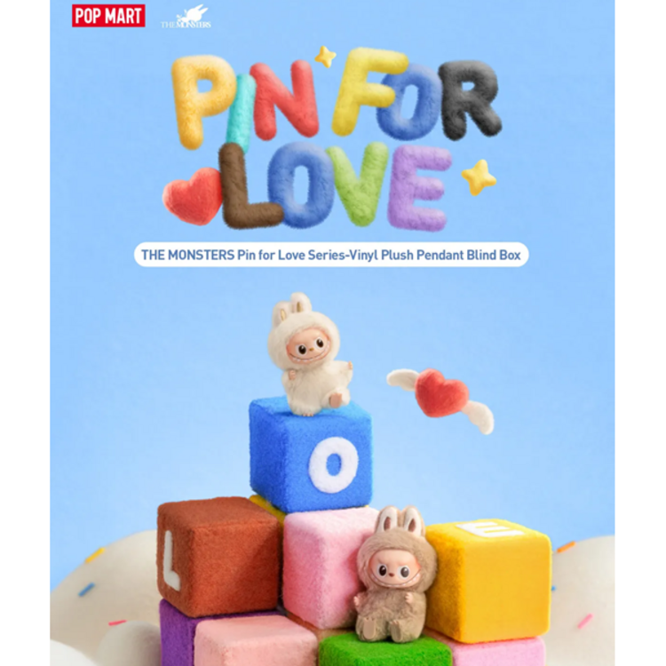 POP MART POP MART - THE MONSTERS "LABUBU" [PIN FOR LOVE N-Z SERIES] - PLUSH PENDANT BLINDBOX