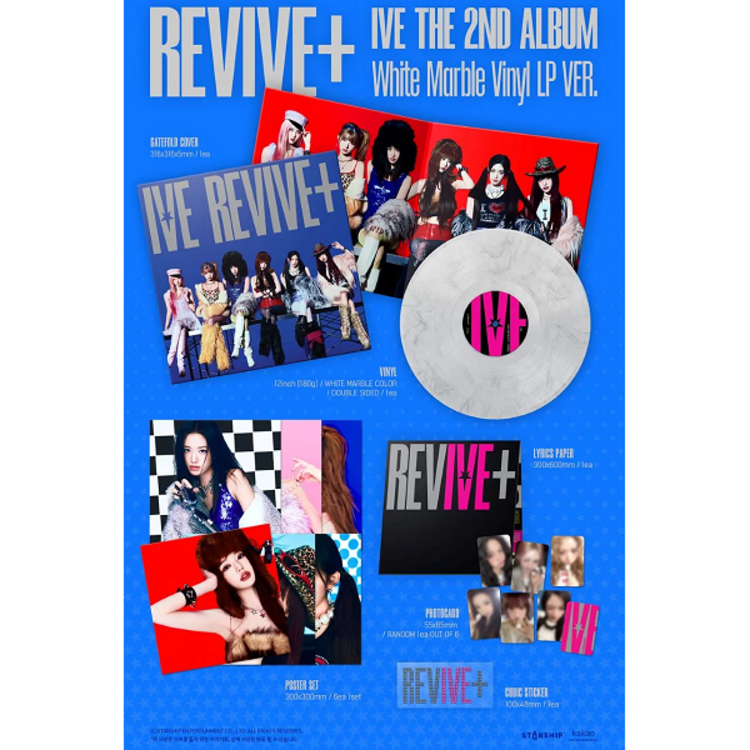 [PREORDER] IVE (아이브) - [REVIVE+] - THE 2ND ALBUM (WHITE MARBLE VINYL LP VER.)