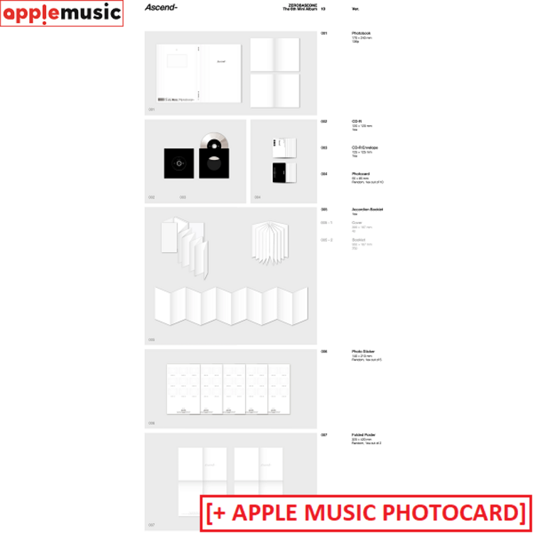 [PREORDER] ZEROBASEONE (제로베이스원) - [ASCEND-] - [PHOTOBOOK VER.] - 6TH MINI ALBUM + [APPLE MUSIC PHOTOCARD]