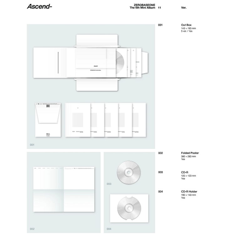 [PREORDER] ZEROBASEONE (제로베이스원) - [ASCEND-] - [11 VER.] - 6TH MINI ALBUM + [APPLE MUSIC PHOTOCARD]