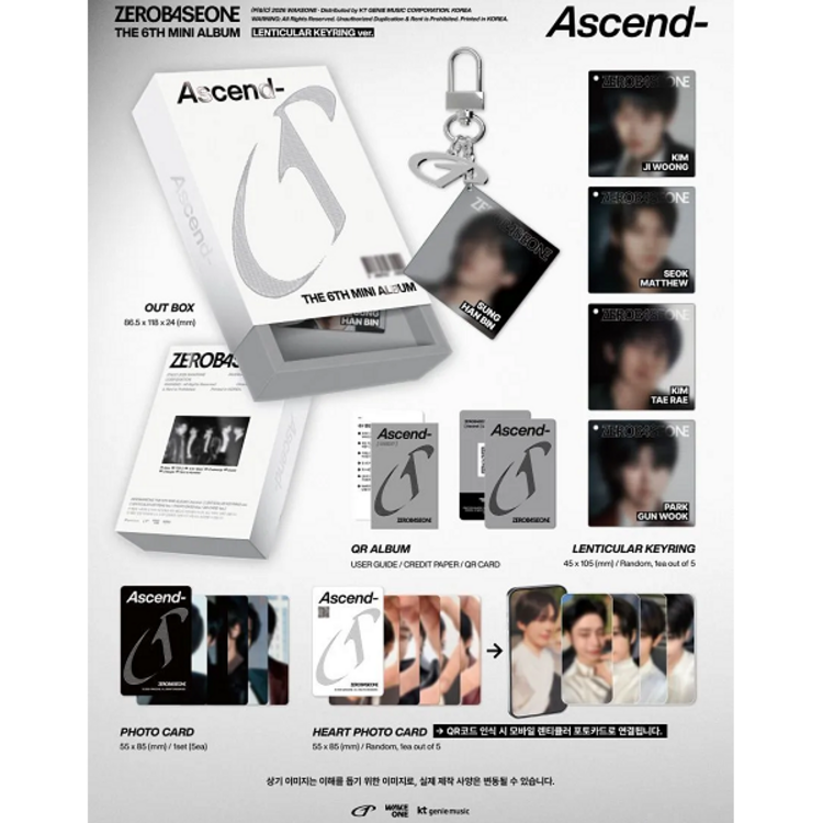 [PREORDER] ZEROBASEONE (제로베이스원) - [ASCEND-] - [LENTICULAR KEYRING VER.] - 6TH MINI ALBUM