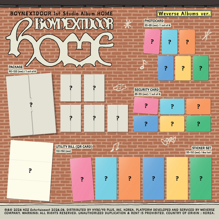[PREORDER] BOYNEXTDOOR (보이넥스트도어) - HOME - [WEVERSE ALBUM] - 1ST STUDIO ALBUM