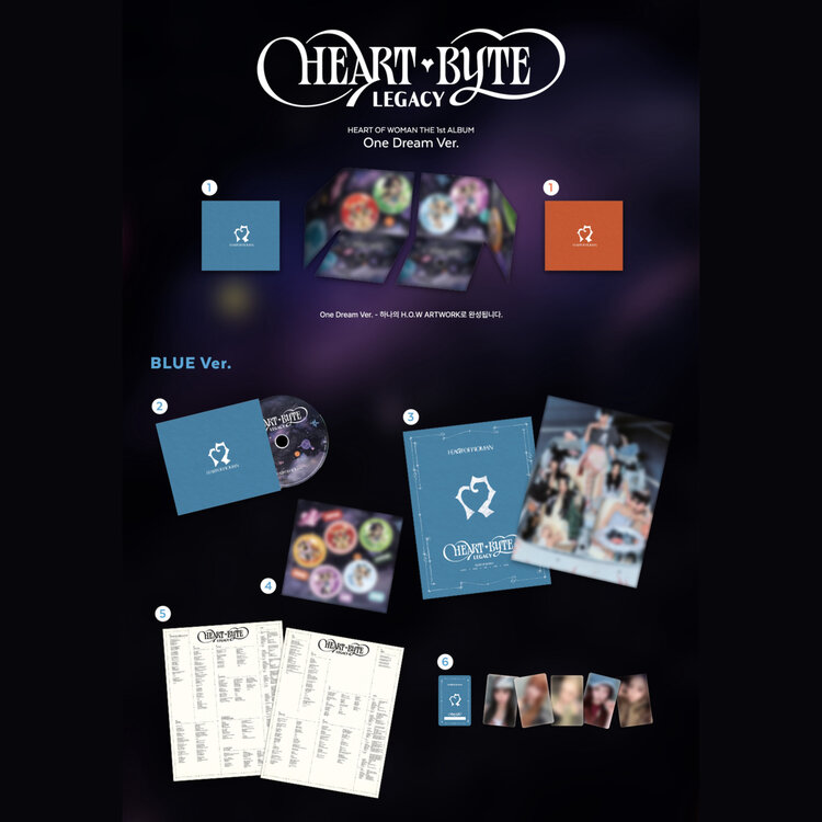 [PREORDER] HEART OF WOMAN (하트오브우먼) - HEART BYTE : LEGACY - [ONE DREAM VER.] - 1ST ALBUM