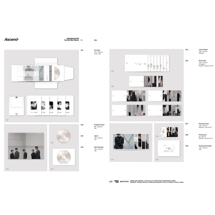 ZEROBASEONE (제로베이스원) - [ASCEND-] - [11 VER.] - 6TH MINI ALBUM
