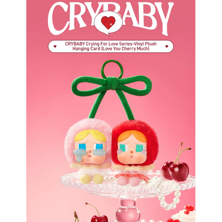 POP MART POP MART - CRYBABY [CRYING FOR LOVE SERIES] VINYL PLUSH HANGING CARD (LOVE YOU CHERRY MUCH)