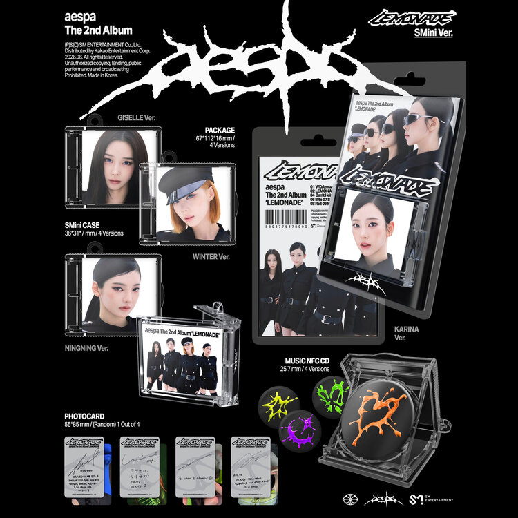 [PREORDER] AESPA (에스파) - LEMONADE - [SMINI VER.] - 2ND ALBUM