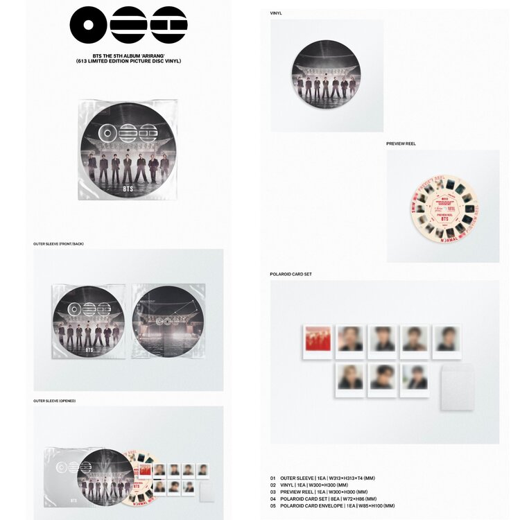 [PREORDER] BTS (방탄소년단) - ARIRANG - 5TH ALBUM (613 LIMITED EDITION PICTURE DISC VINYL)