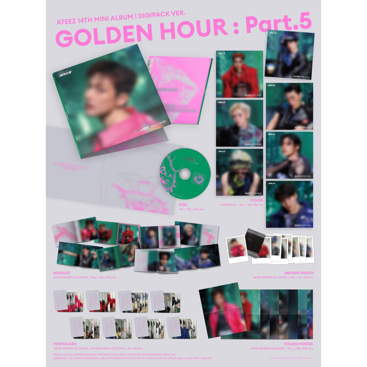 [PREORDER] ATEEZ (에이티즈) - GOLDEN HOUR PART.5 - [DIGIPACK] - 14TH MINI ALBUM