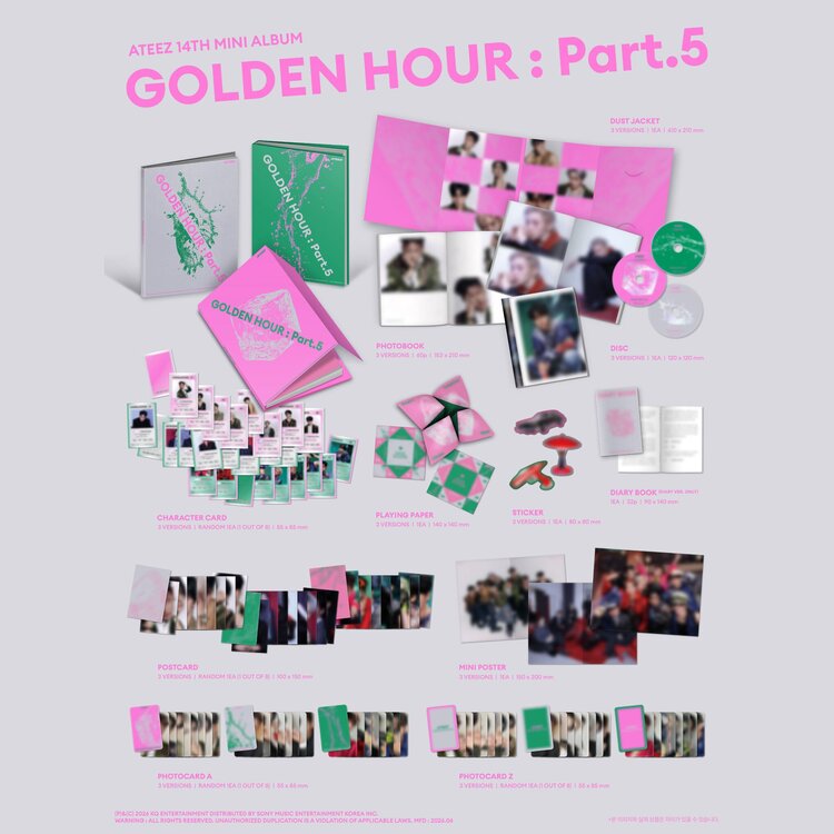 [PREORDER] ATEEZ (에이티즈) - GOLDEN HOUR PART.5 - 14TH MINI ALBUM + [APPLE MUSIC PHOTOCARD]