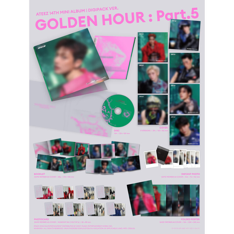 [PREORDER] ATEEZ (에이티즈) - GOLDEN HOUR PART.5 - [DIGIPACK] - 14TH MINI ALBUM + [SW PHOTOCARD]