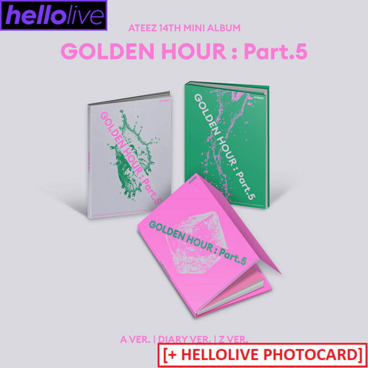[PREORDER] ATEEZ (에이티즈) - GOLDEN HOUR PART.5 - 14TH MINI ALBUM + [HELLOLIVE PHOTOCARD]