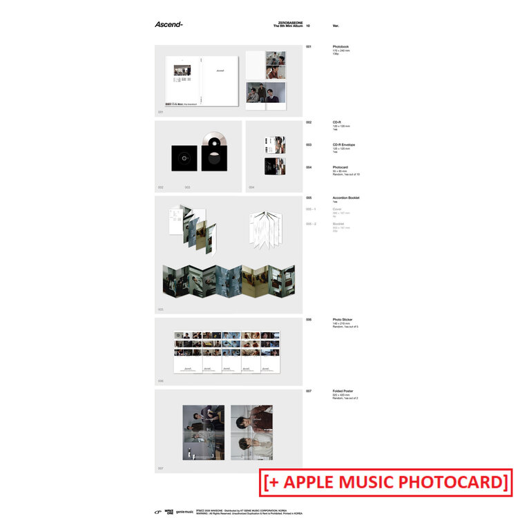 ZEROBASEONE (제로베이스원) - [ASCEND-] - [PHOTOBOOK VER.] - 6TH MINI ALBUM + [APPLE MUSIC PHOTOCARD]