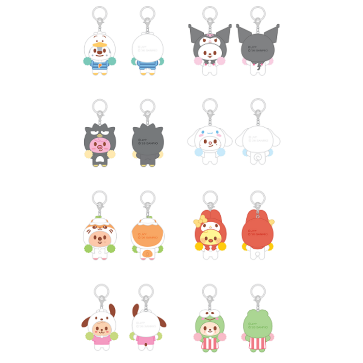 [PREORDER] STRAY KIDS (스트레이 키즈) - [SKZOO X SANRIO CHARACTERS] SECRET FLOCKED FIGURE KEYRING (CHEER UP VER.)