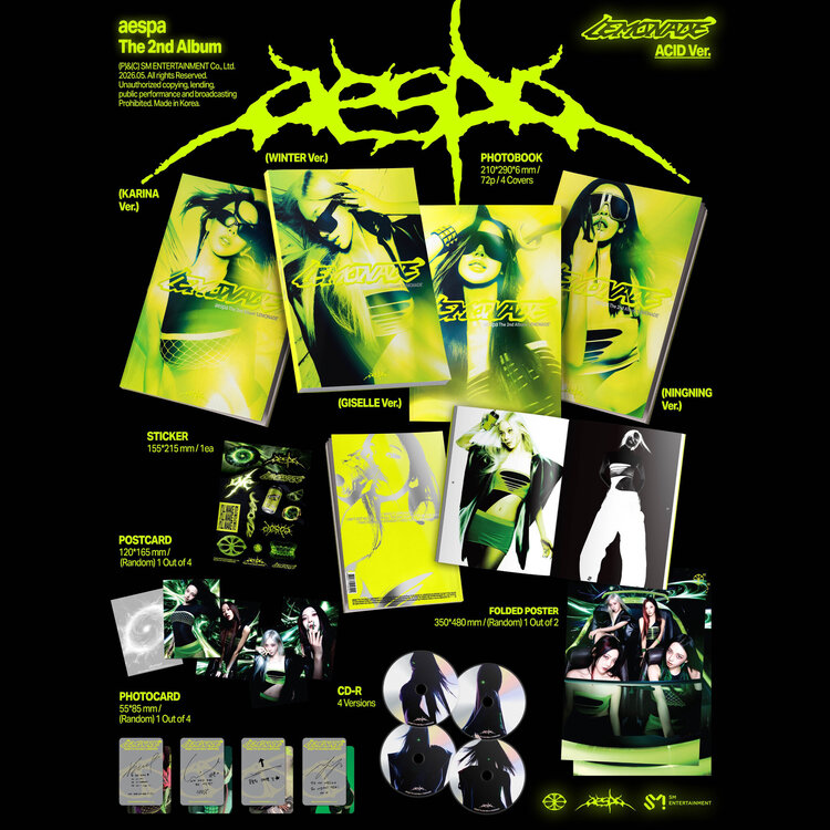 AESPA (에스파) - LEMONADE - [ACID VER.] - 2ND ALBUM + [APPLE MUSIC PHOTOCARD]