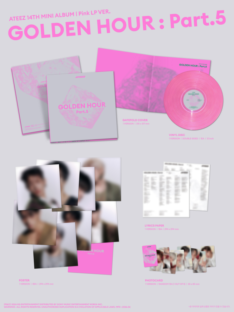 [PREORDER] ATEEZ (에이티즈) - GOLDEN HOUR PART.5 - 14TH MINI ALBUM (PINK LP VER.)